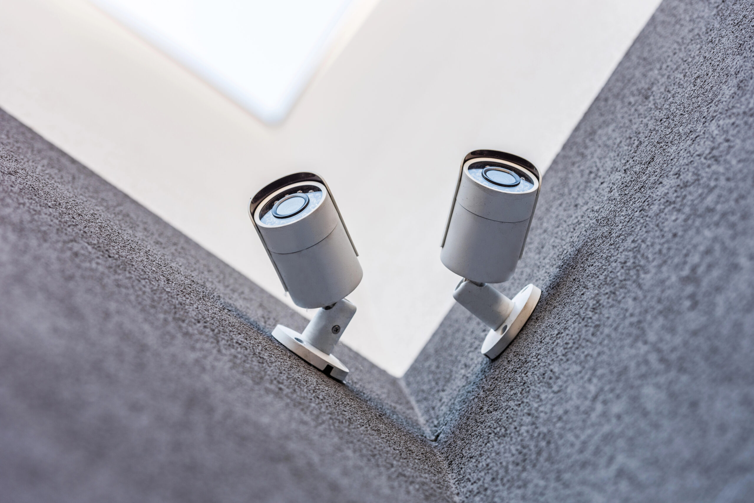 security camera on wall