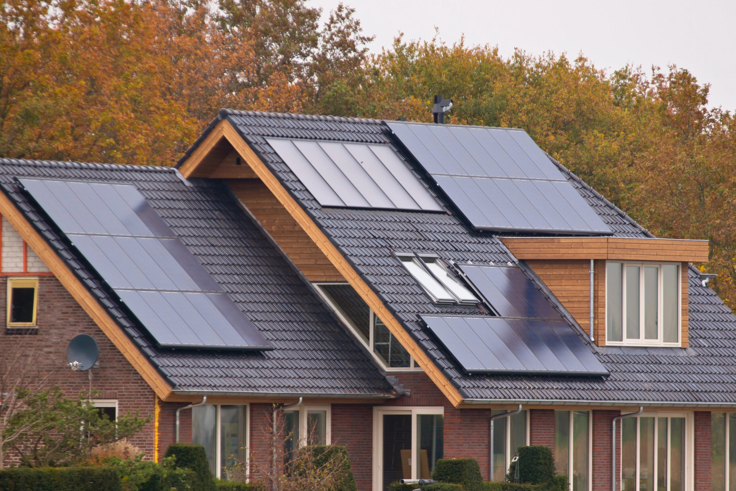 Solar panels on house